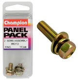Champion - HEX SET SCREWS-SEMS-HEX IND-FLAT/SPRING WASHERS-M6x12mm | TF248